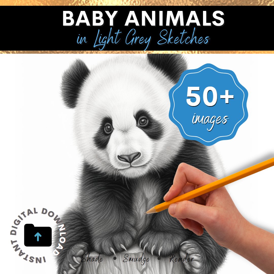 Draw 50+ Portraits of Adorable Baby Animals INSTANT Download: dcartspress.etsy.com/listing/156631… #pencildrawing #realisticdrawing #babyanimals #beginnerartist