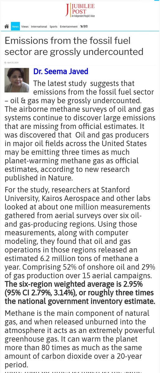 If you missed it read my write up in @jubilee_post here: jubileepost.in/en/emissions-f… #climatekiseema #fossilfuels #emissionsgap #methane @UNEP @moefcc @stanfor @KairosAerospace