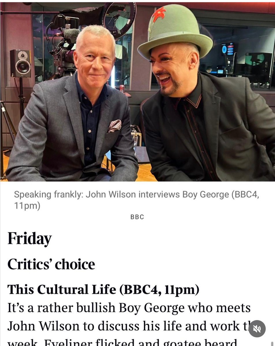 Please watch This Cultural Life: Boy George. On Friday BBC4 at 11pm and on iplayer. Some great archive in this one - he talks about his London Irish childhood, Bowie, the early Blitz club, Philip Sallon, Warhol and more. Loved working with @BoyGeorge @JohnWilson14 @edwina_pitman