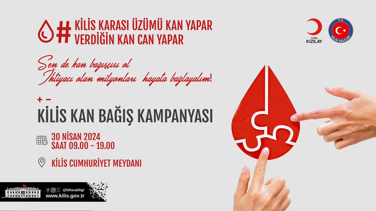 #Kilis #Kızılay #CandanBağlıyız #KilisKarasıÜzümüKanYaparVerdiğinKanCanyapar