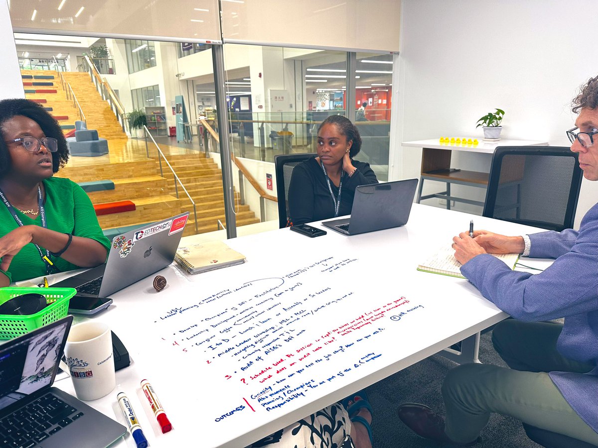 Our @AISGZ DEI team is putting in the work to make sure everyone feels valued and included. We're strategizing and planning for all of #RamNation! 🐏 #DEI #inclusion #strategy #planning #teamwork #value