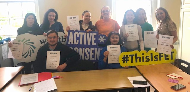 Congratulations to our Enniscorthy VTOS centre learners who completed a workshop on Active Consent and Digital Intimacy. The learners were really engaged and involved with the workshop facilitator, Priscilla Mullen.