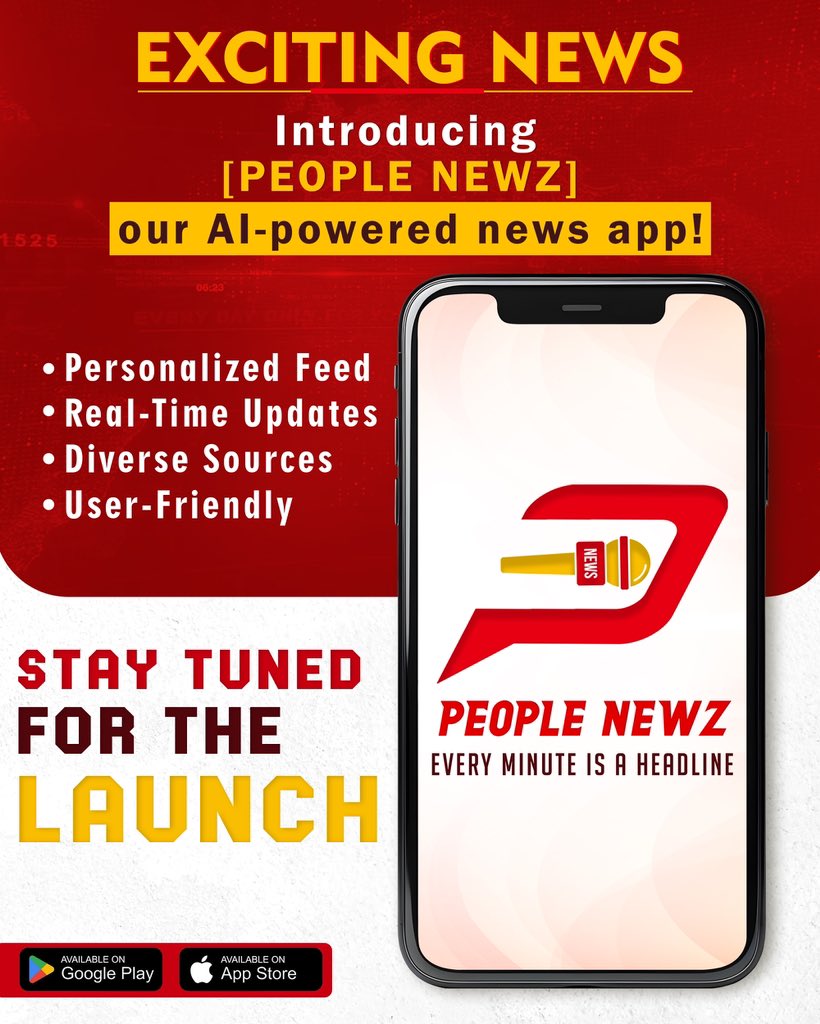 📣 Introducing our news app! 🌟 Features:

1 **Custom Text Size**: Read comfortably.

2 **Tap to Speak**: Listen hands-free.
Elevate your news routine effortlessly. Get it now!

-Team @dasarismedia

#BreakingNews
#Innovation
#NewsApp
#PeopleNewzApp
#EveryMinutelsAHeadline…