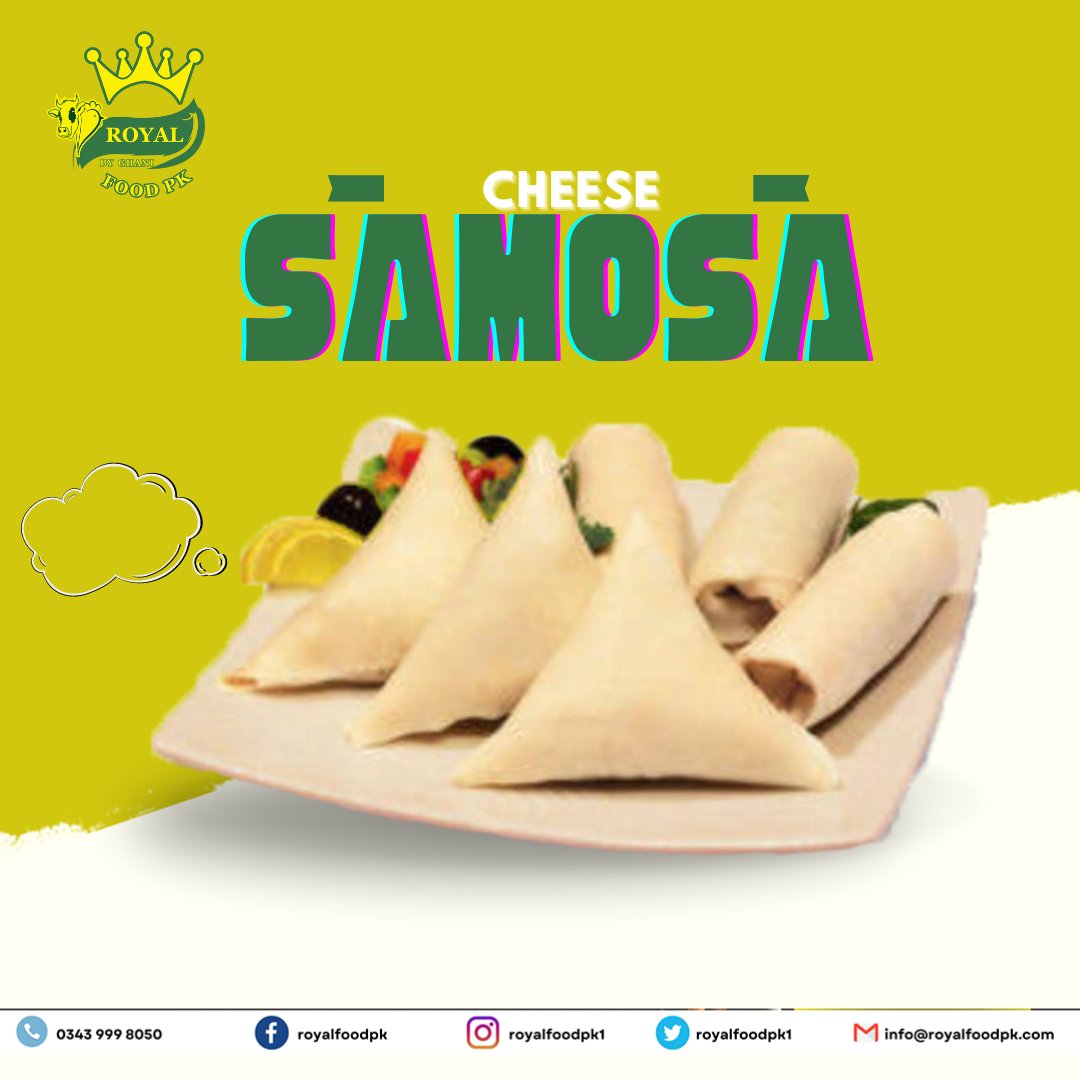 'Experience a royal twist on a classic favorite with our Cheese Samosa at Royal Food!' 🧀✨ 
Order Now : royalfoodpk.com
#FastFood #ChickenLovers #CheeseSamosa #DeliciousEats #TastyTreats #FoodieFaves #YummyBites #SavorySnacks #MouthwateringMunchies #FlavorfulFusion