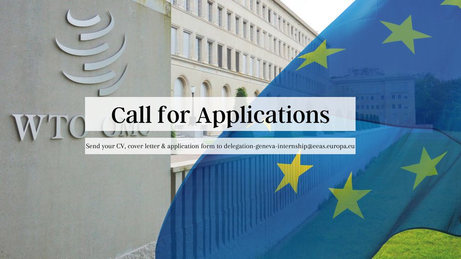 Are you a young graduate interested in international relations and trade? 🌍 Are you curious to learn more about the work of the EU 🇪🇺 in the @WTO?

Then apply now for a funded traineeship! 🤝

Further information here: 👇
twtr.to/tpt4D

Deadline ⏳: 10 May 2024