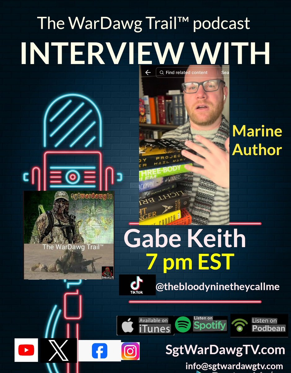In Episode 118 we interview Author and former #Marine Infantryman Gabe Keith (thebloodynine theycallme- Tik Tok).