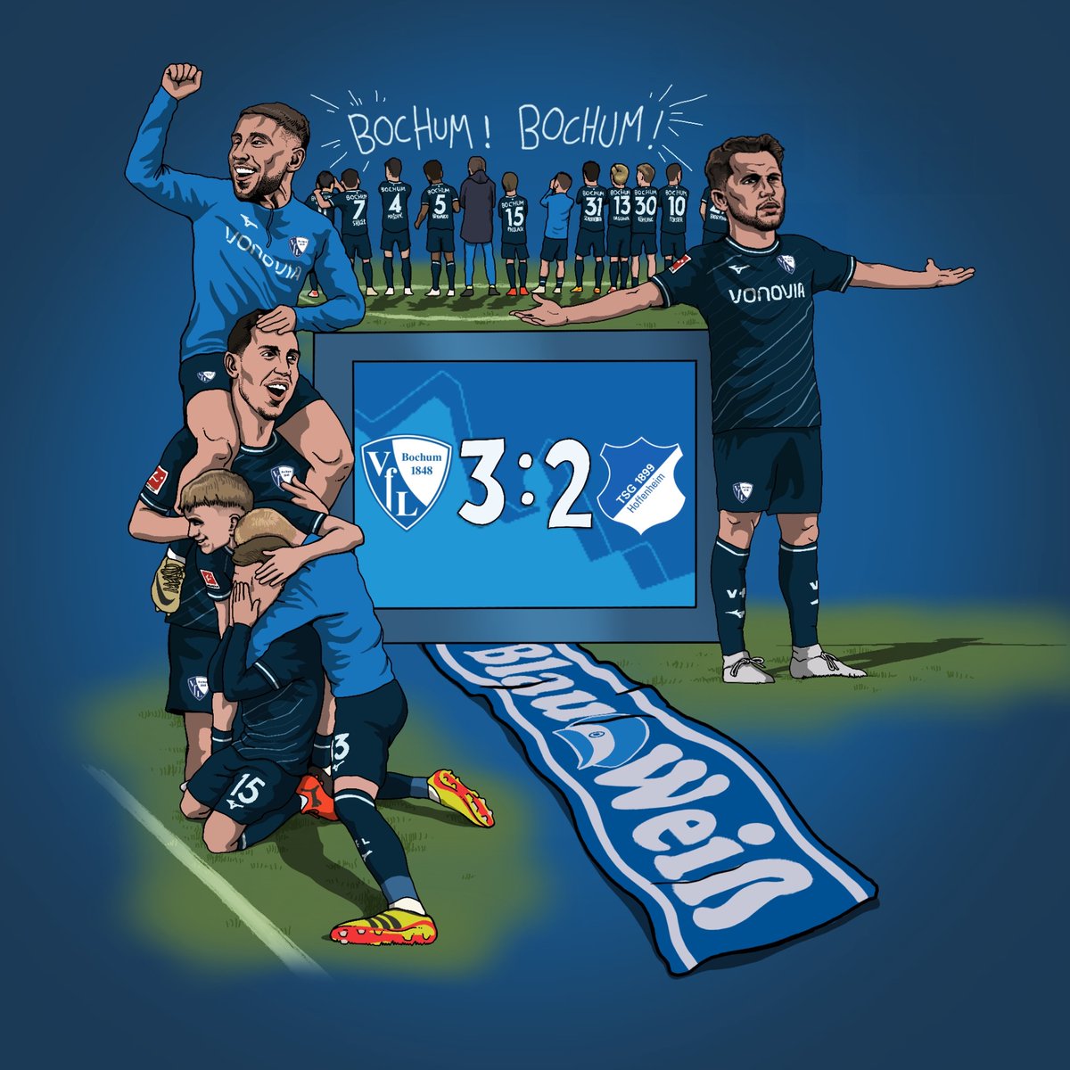 Ein schönes BOCHUM-Wochenende liegt hinter uns!💙🤍 Heimsieg gegen Hoffenheim, vier Tage Maiabendfest in unserer Heimatstadt! Hat Spaß gemacht🥳 Bereit für die nächsten wichtigen Aufgaben!💪