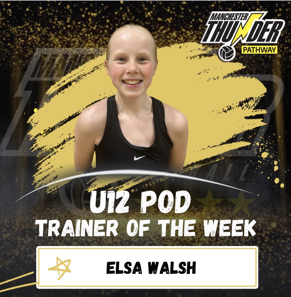 Congratulations to Elsa our U12 POD TOTW 🖤💛