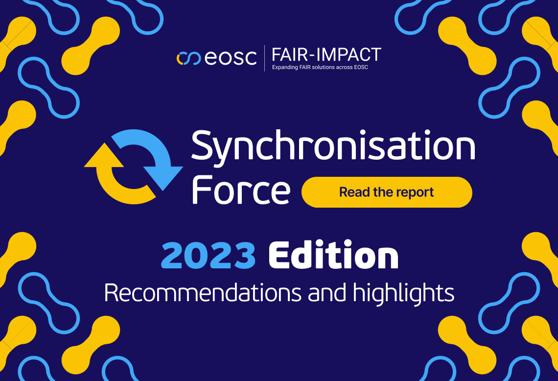 fairimpact_eu's tweet photo. 📑Discover insights from the 2023 #SynchronisationForce workshop, where key stakeholders convened to advance #FAIRprinciples. Access the report now for valuable recommendations shaping the future of #FAIR #data #accessibility &amp; #interoperability.

▶️https://t.co/i6VjF3bL4j https://t.co/WvZnXtwTTA