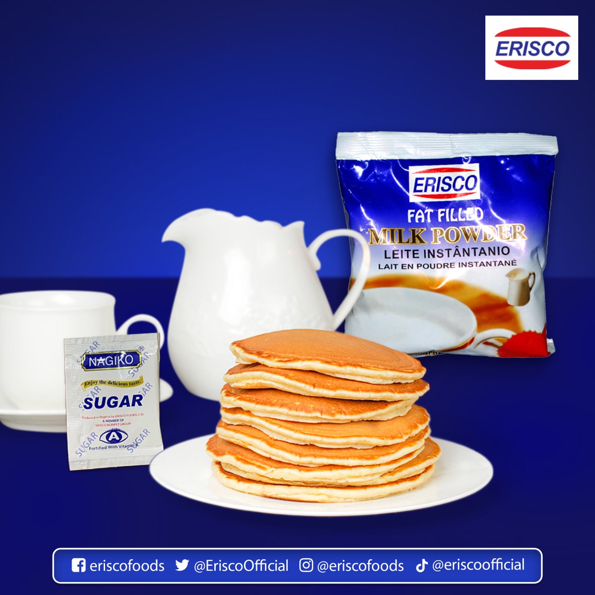 Upgrade your breakfast with the rich creaminess of Erisco fat-filled milk. Experience fluffy perfection with every bite! #Erisco #Eriscofoods