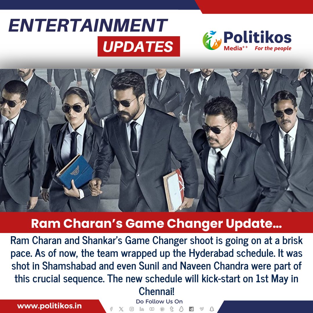 Ram Charan’s Game Changer Update…
#Politikos
#Politikosentertainment
#RamCharan
#GameChanger
#MovieUpdates
#Tollywood
#FilmNews
#CinemaUpdate
#ActorRamCharan
#Entertainment
#TeluguFilm
#ExcitingTimes