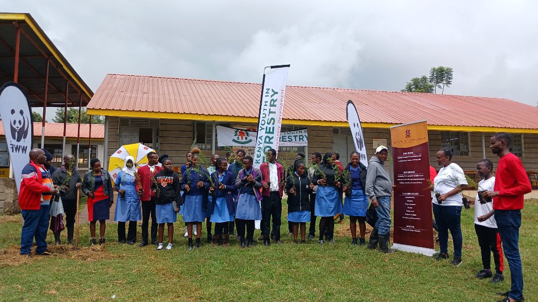 The Greening Oloitokitok event happened, Where @youthinForestry, @GlfxNairobi @WWF_Kenya, together with youth from @Kmtc_official , Teule Leadership Centre and Amboseli Chapel Planted 1,500 trees