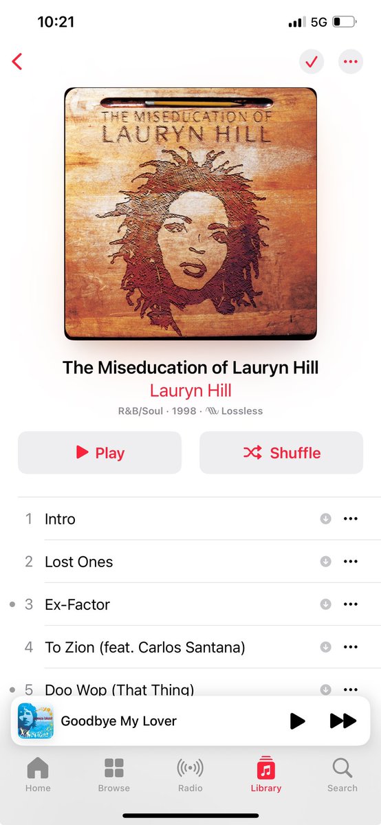 I drove all day yesterday and reconnected with Miss Lauren Hill. I had forgotten how nourishing to the mind and spirit this album is. My varsity years and youth were shaped by her sermons. Each song is a chapter on urban life and femininity. No wonder it took all the Grammies in