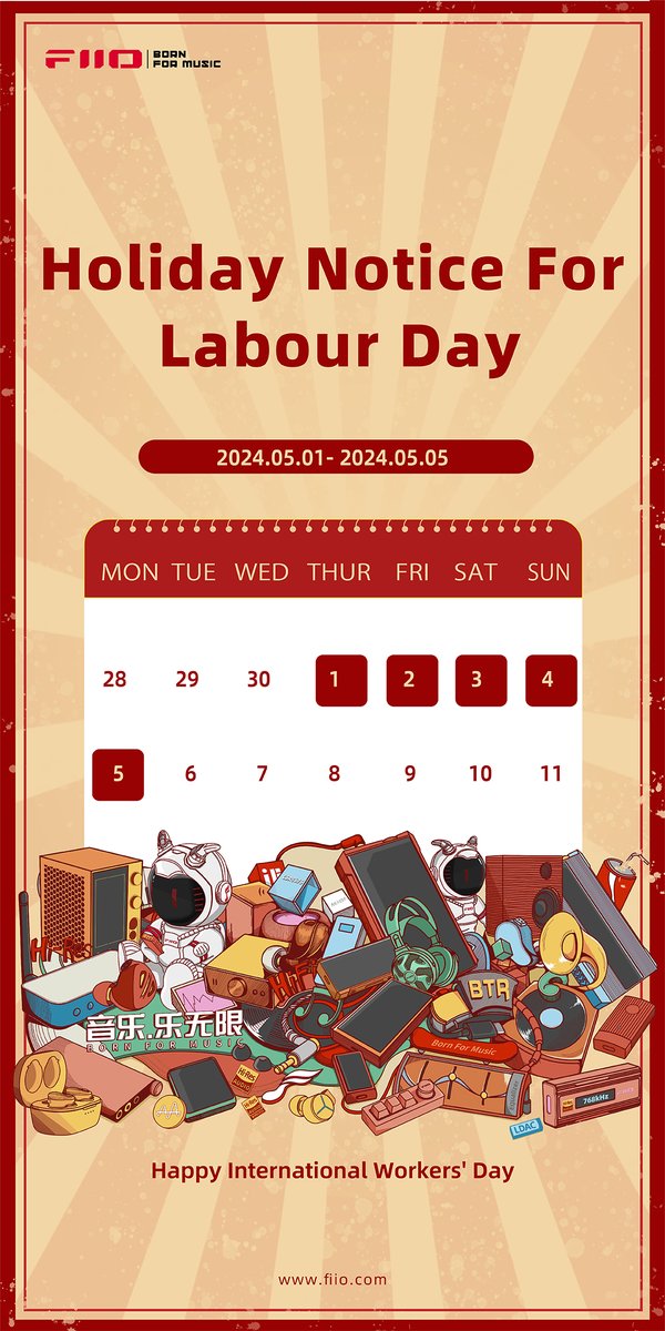 FIIO’s Holiday Arrangement for Labour Day—May 1-5, 2024 The Labour Day is upcoming. Based on the actual situation, our staff will have 5 days off from May 1 (Wednesday) to May 5 (Sunday), and get back to work on May 6 (Monday). If you have any questions about our products during…