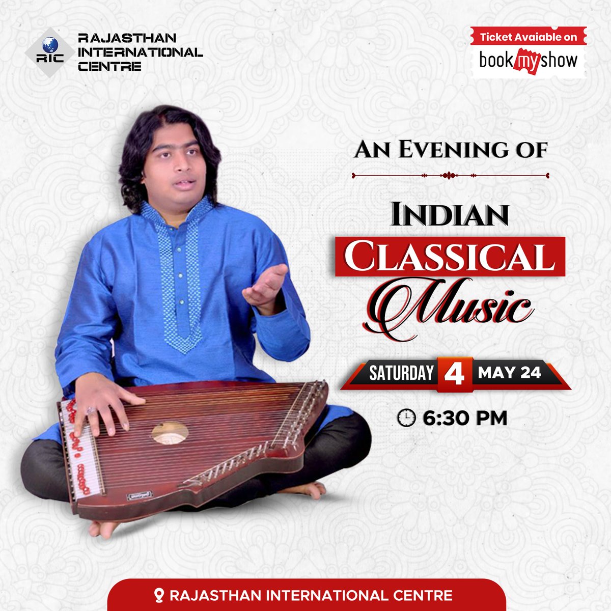 The Rajasthan International Centre is glad to host a classical music concert featuring the renowned vocalist, Mohammad Amaan, and his talented group.   We gurantee you a wonderful evening of music and cultural immersion.  Book your seats NOW!!  #JaipurEvents #RICEvents