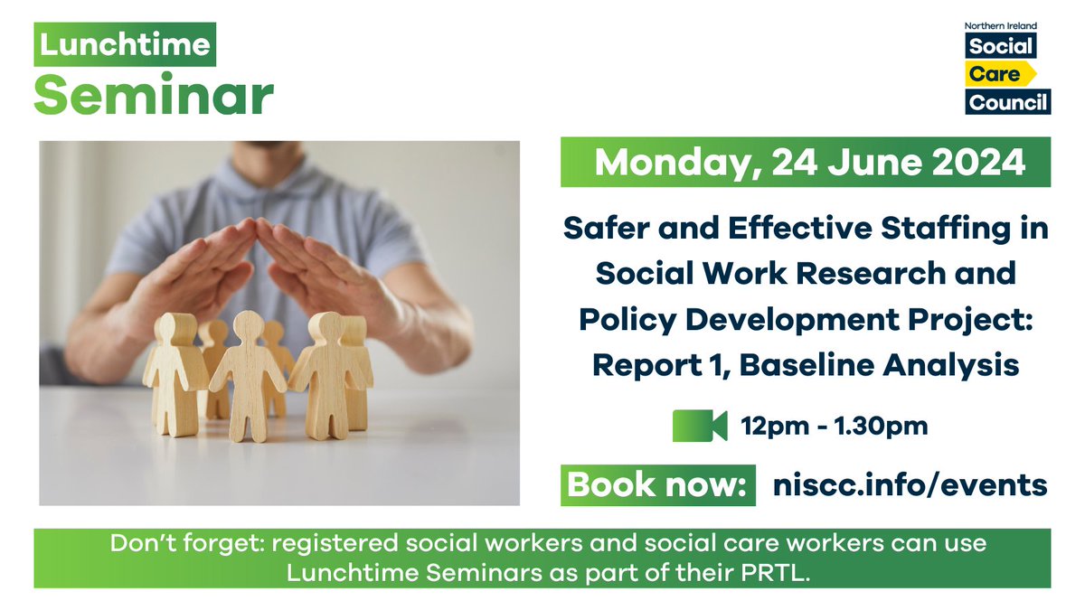 Join us on June 24th for our next Lunchtime Seminar. Safer and Effective Staffing in Social Work Research and Policy Development Project. Lunchtime Seminars are free and open to anyone - for full details and to reserve your place just click here - bit.ly/4a5FLrW