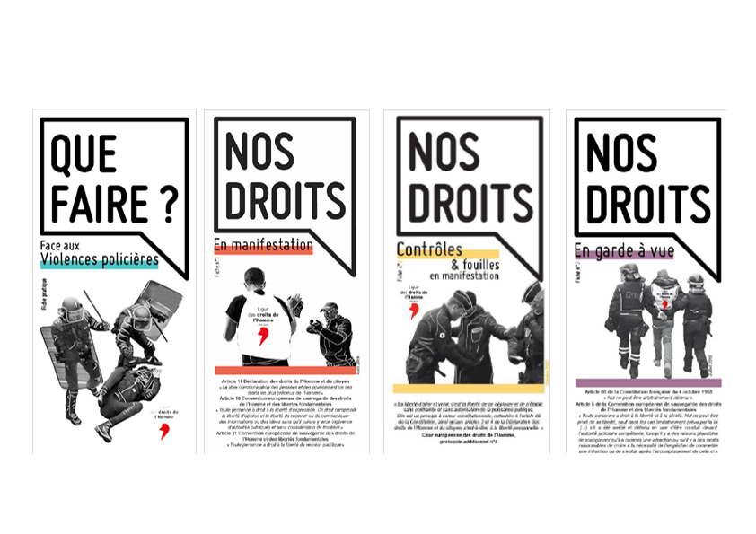 LDH_Fr's tweet photo. Les fiches Que faire face aux #violencespolicières, Nos droits en manifestation, en garde à vue et en cas de contrôles sont en accès libre, utilisez-les ! ↷
https://t.co/jqWaheOSFB https://t.co/Ie9oQgbHoR