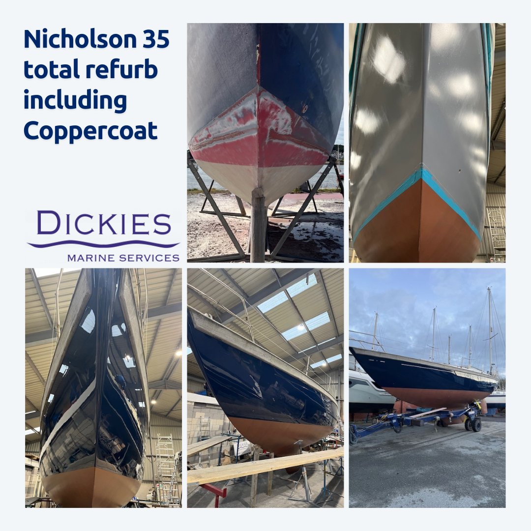 What a great transformation on this beautiful Nicholson 35 by @DickiesIntl