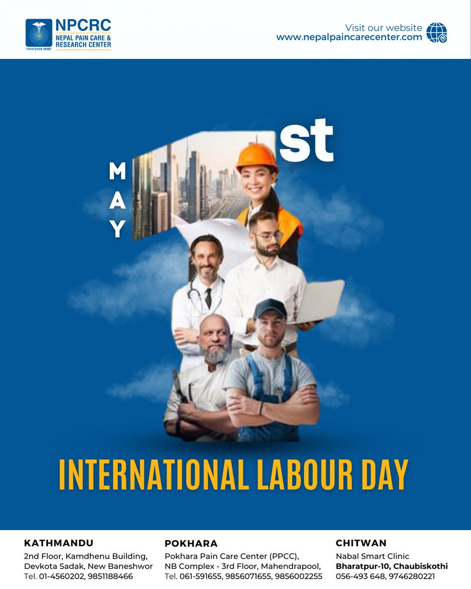 𝐇𝐚𝐩𝐩𝐲 𝐋𝐚𝐛𝐨𝐮𝐫 𝐃𝐚𝐲 !

#npcrc #happymayday #happylabourday #nepalpaincarecenter