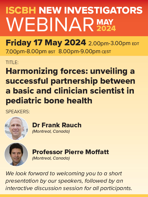 Our next New Investigators Webinar is coming up soon with our own Frank Rauch and Prof. Pierre Moffatt talking about the relationships between clinical and basic scientists, it's not to be missed! Registration is free lnkd.in/eT8PhXSk