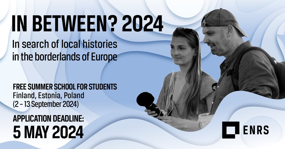 📣 It’s the last week to send in your applications to this year’s edition of the “In Between” project! ❗Application deadline is this Sunday, 5 May! ⭐️ Be part of our free summer school for students! 🔹 For more details and to apply, visit enrs.eu/edition/inbetw…