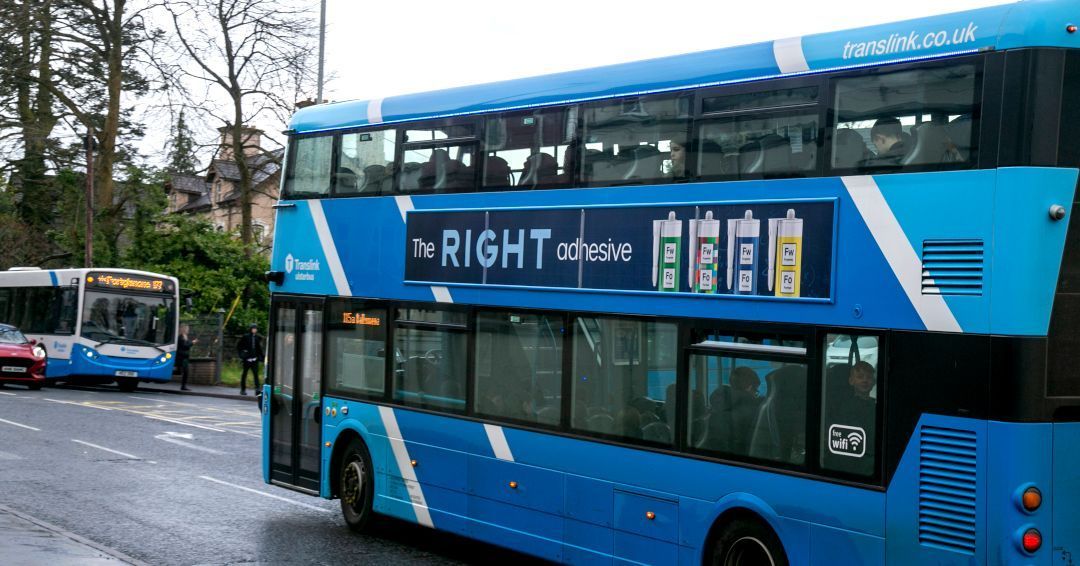 Forgeway bonds to bus 🧴🚌 The adhesive brand, #forgeway, makes the right choice for its #outdooradvertising debut with this simple yet high impact Superside campaign 🤩 #busadvertising #DIY #bondingadhesive #OOH #posteradvertising