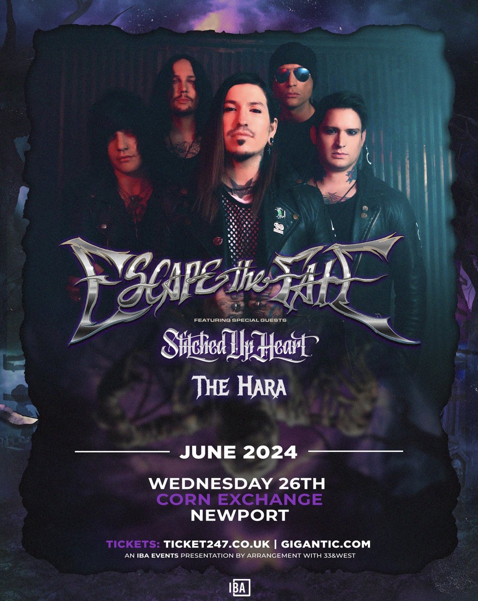 THE HARA ADDED 🌽 As if this huge show with @EscapeTheFate and @stitchedupheart couldn't get any bigger, @TheHaraBand have been added to the line up! Tickets have been flying out and won't last much longer. Lock in your tickets now! ⚡️ 🎟️ bit.ly/EscapeTheFate-… @IBAEventsWales