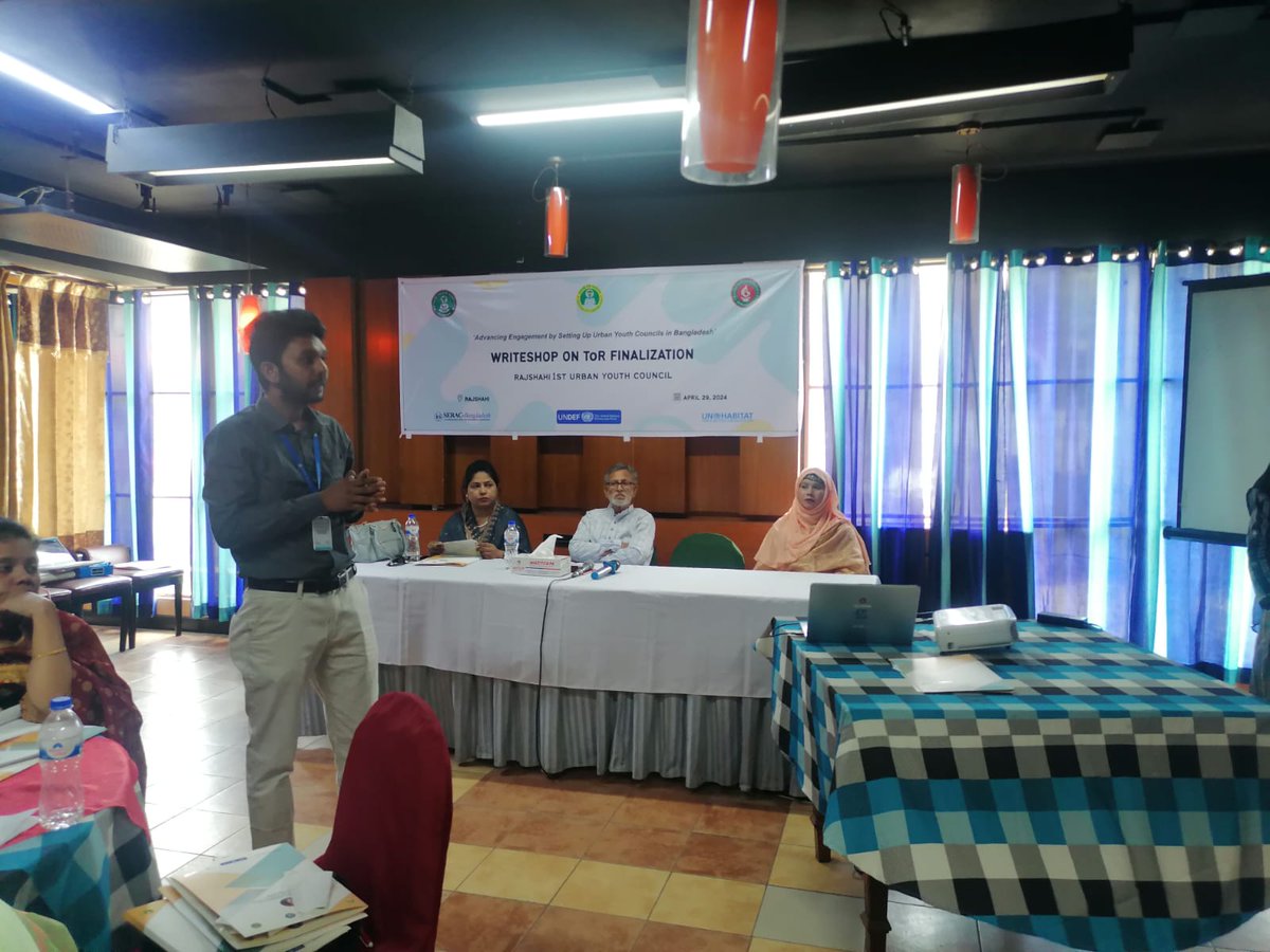 serac_bd's tweet photo. A workshop is underway to outline the responsibilities of the newly elected UYC in Rajshahi City Corporation focused on planning collaborative initiatives with the city authorities to establish effective and cohesive urban youth councilors for future endeavors. https://t.co/vjPVnmoT5V