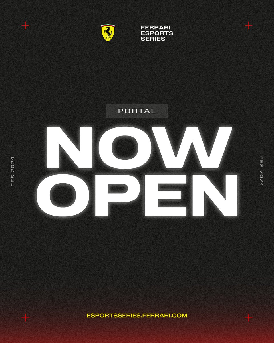 Registration for the 2024 Ferrari Esports Series is OPEN! 🎉 Sign up today and register your place! 👇 🏎️ esportsseries.ferrari.com @SantanderGP @Bitdefender @TMThrustmaster @Richard_Mille @nextlvlracing @AC_assettocorsa @iRacing #FerrariEsports #FerrariEsportsSeries