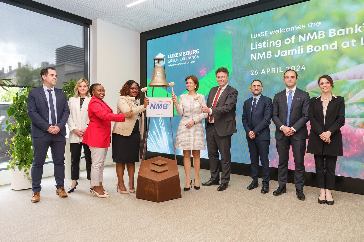 Ringing the Bell for the first sustainability bond from East Africa with @NMBTanzania! On Friday, we welcomed representatives from the bank to LuxSE to celebrate this important moment for East African capital markets. 🎊 Read more in our press release 👇 bit.ly/4dta8vg
