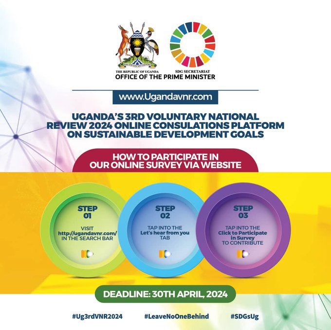 VNRs make possible the sharing of experiences, including successes, challenges and lessons learned, with a view to accelerating the implementation of the 2030 Agenda. Take part in the #Ug3rdVNR2024 via surl.li/shmzq