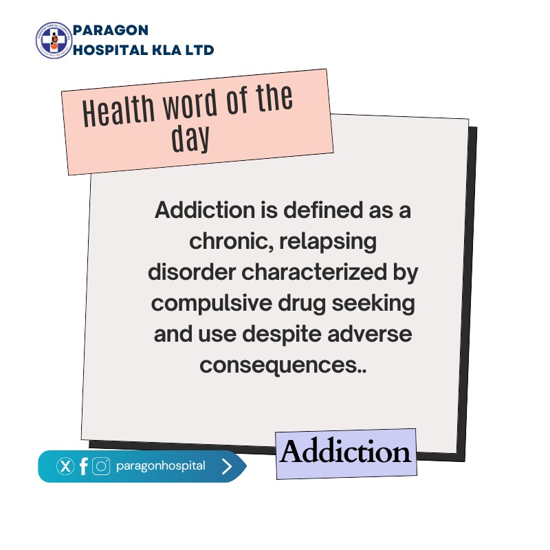 Health Word of the Day!
*Addiction*
#knowyourhealth 
#yourcentreofexcellence