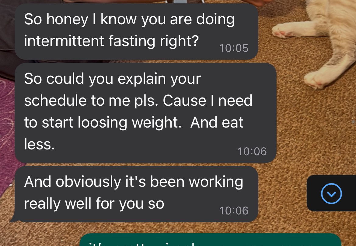 she doesn’t know my “intermittent fasting” is just ⭐️ving 🧍🏻‍♀️