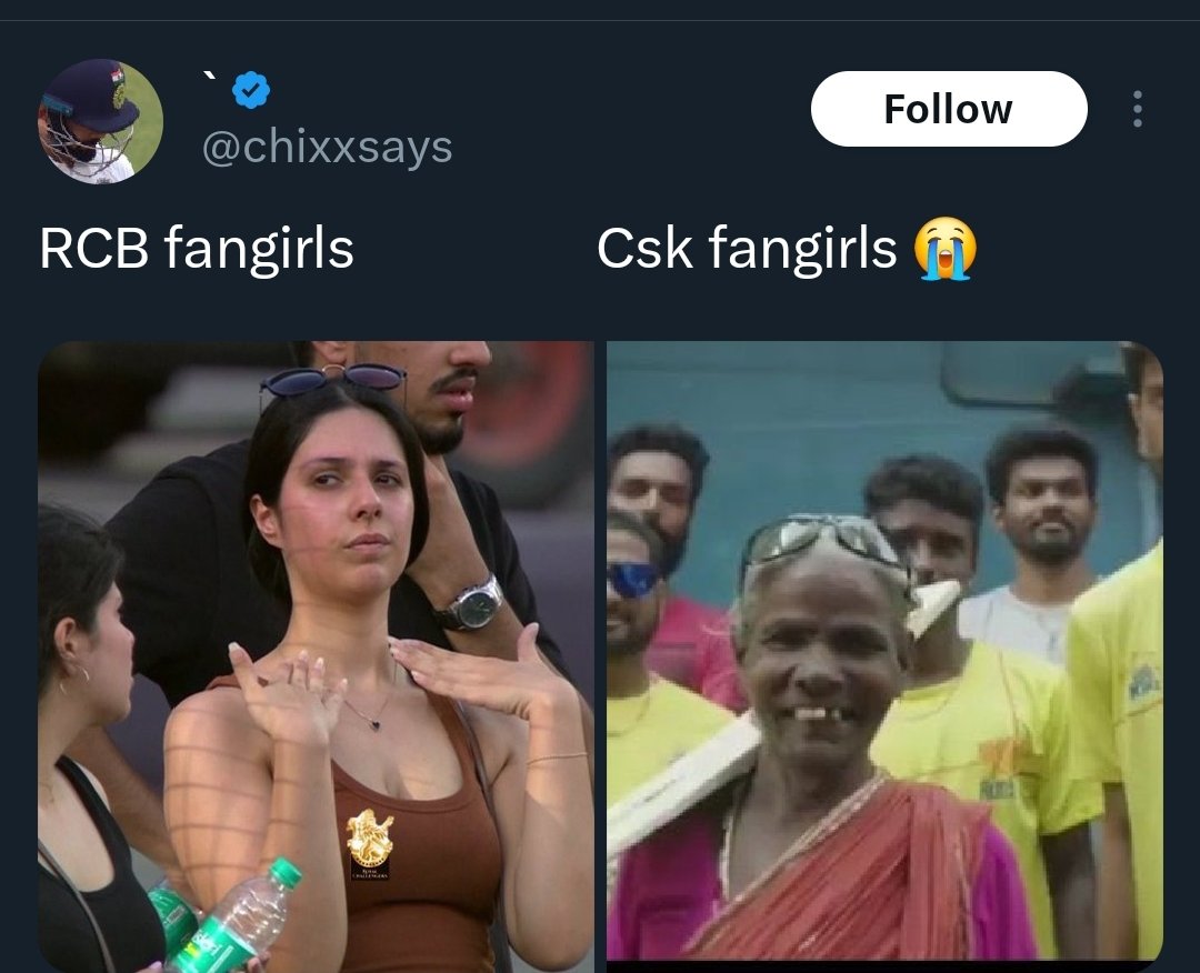 When will men learn to not objectify women fans and leave them tf alone? The replies to this tweet are full of nonsense like this and one person even said 'csk and rcb fangirls are wife material'??? What is this weird obsession with women fans let them be ffs