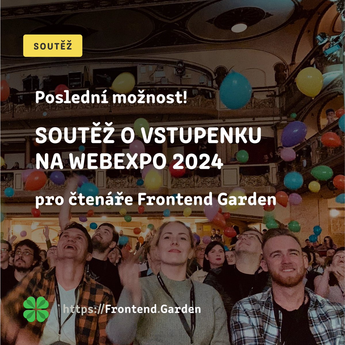 ⚠️ Poslední možnost vyhrát VSTUPENKU NA WEBEXPO 2024! Soutěžte do dnešní půlnoci! #webexpo #spoluprace

🔗 frontend.garden/clanky/co-nezm…