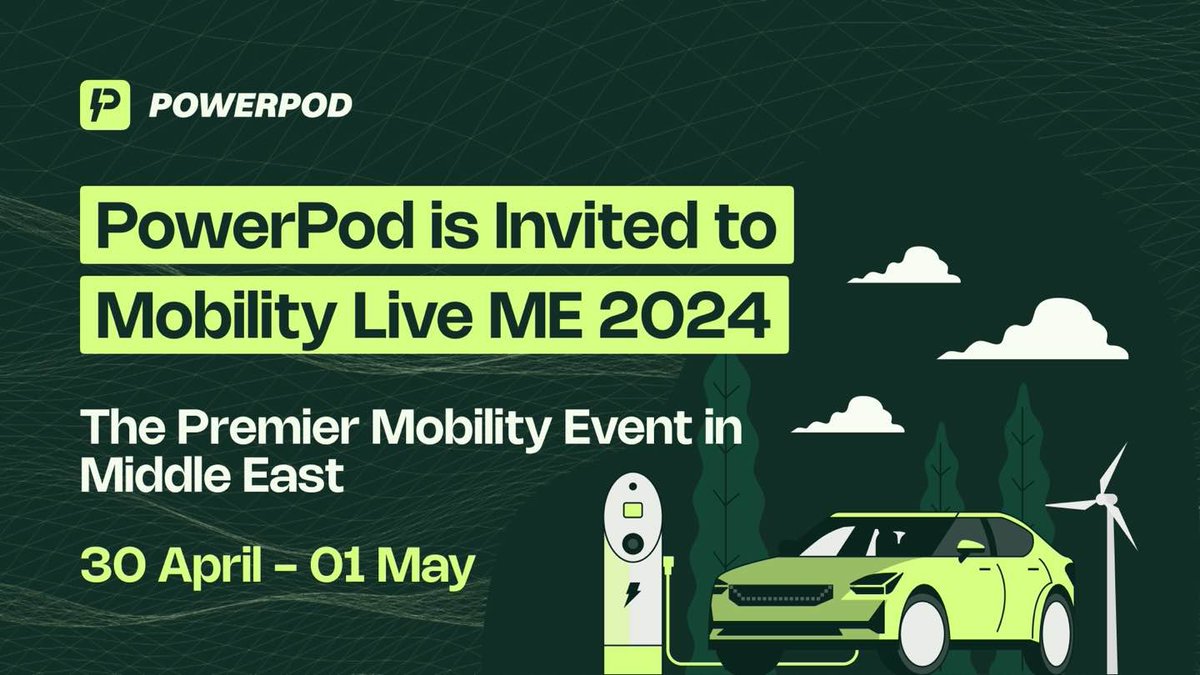 Thrilled to announce that Powerpod will be a distinguished speaker @MobilityLiveME, a premier mobility event in Abu Dhabi, along with the Managing Partner from @FullyChargedShw, the CEO of @esgmena, the Manager of Transportation from the Masdar group @Masdar & @MasdarCity! 🚀