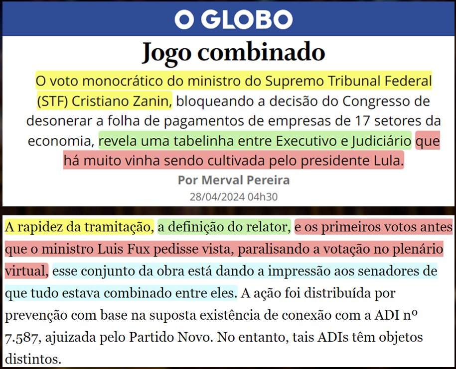 Meu amigo !!! O que está acontecendo no Brasil? Se me falassem eu não acreditava! A Globo criticando os [censurado] e Lula ? É uma acusação muito forte falar de jogo combinado. Artigo extremamente anti-democrático.