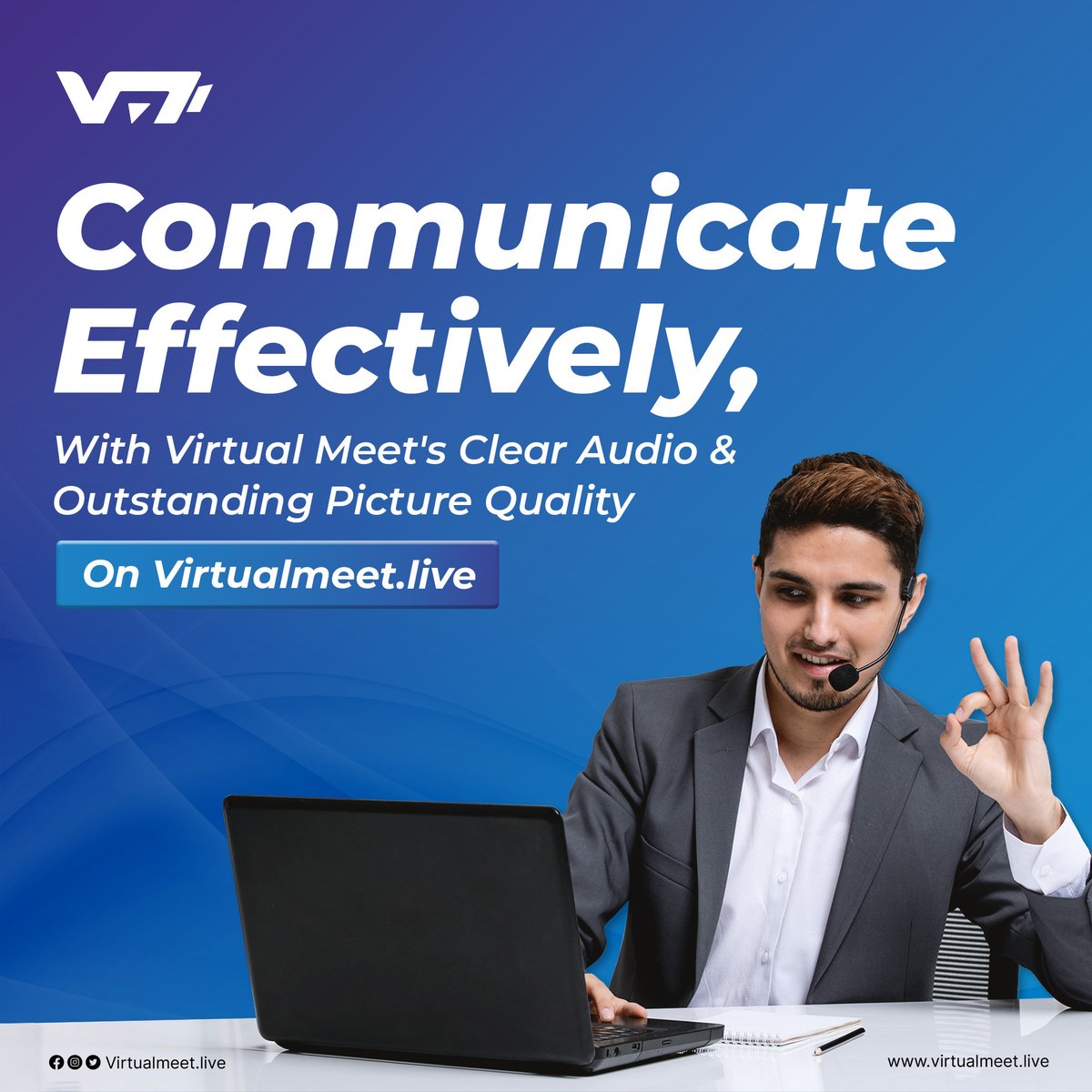 Experience crystal-clear communication with Virtual Meet's pristine audio and stunning visuals. 

#VirtualMeet #ClearCommunication #OutstandingQuality #RemoteCollaboration #VirtualConferencing #HighDefinitionVideo #RemoteMeetings #DigitalCollaboration #GlobalConnectivity