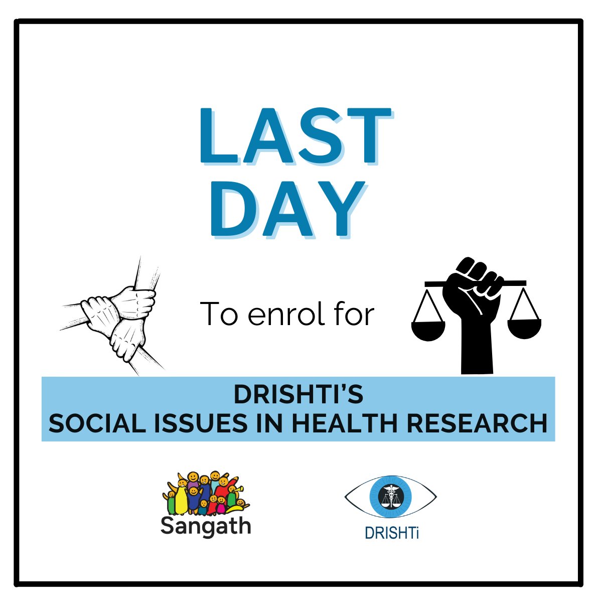 Last one week to save a spot in the upcoming DRISHTi Social Issues in Health Research course. The course opens on 30th April 2024 -- enrol now!