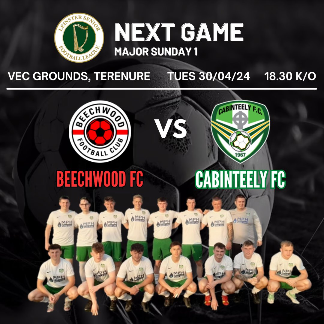 We travel to Terenure to take on @FC_Beechwood for an early midweek 6.30pm kickoff. All support appreciated 

@Cabinteely_FC @LSLLeague @AlQuinn2015