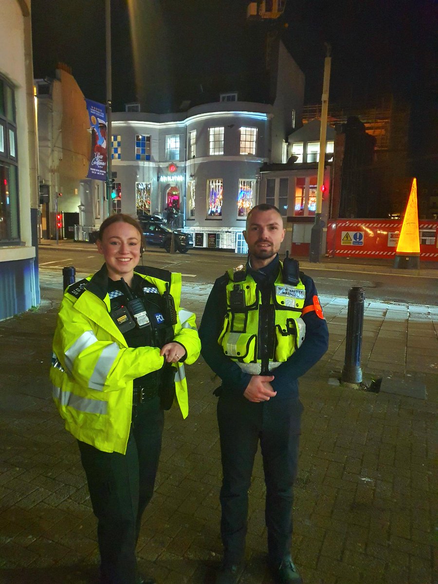 Your safety is always our priority.

PC Brookman & one of our cities Night Safety Marshals have been out working together in the nighttime economy helping ensure everyone has fun and stays safe!

Report online, via 101 or in an emergency, dial 999.

#WeAreSussexPolice 

EB269