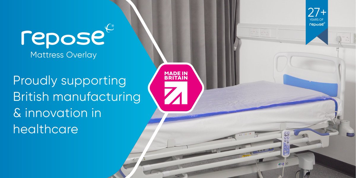 Elevate patient care with the Repose range of reactive air, pressure redistribution and reduction support surfaces, proudly part of the Made in Britain campaign. #MadeInBritain #HealthcareInnovation #PatientCare