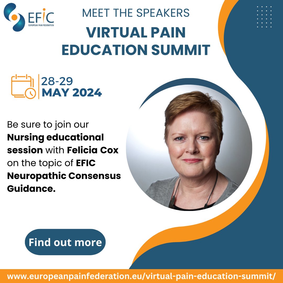 🔈 Excited to announce Felicia Cox as a speaker at the EFIC Virtual Pain Summit! This event is only for #EFICAcademy members. Check it out here: brnw.ch/21wJgYU @FeliciaJCox