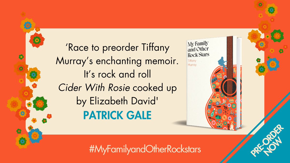 Patrick Gale knows... #MyFamilyandOtherRockStars by @tiffanymurray is out on 16 May and it is a real treat. Hurry! 🎸 geni.us/MyFamilyOtherR…