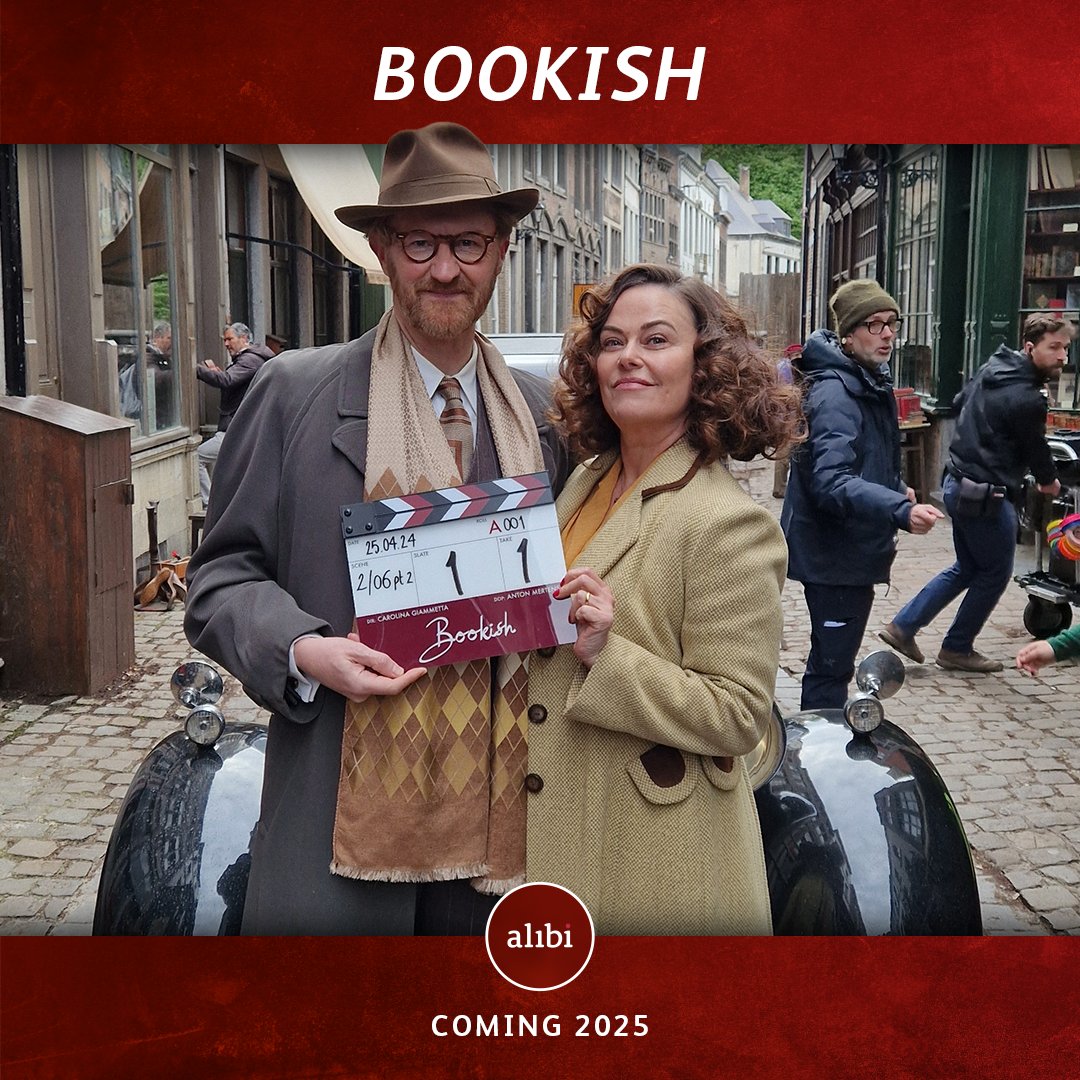 📚 A new chapter begins! 📚 Mark Gatiss and Polly Walker on set as filming starts in Belgium. #Bookish marries post-war nostalgia with the reckless and life-affirming atmosphere of the times, creating a fast-paced and stylish detective drama. Coming 2025.