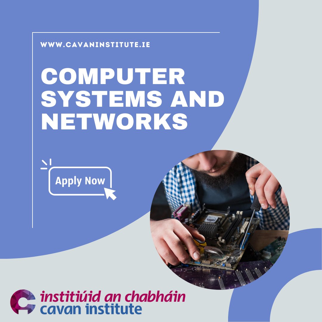 Participants will be trained on the client-server networked environment incorporating physical, virtual, on premise and cloud technologies. More information available at: cavaninstitute.ie/course/compute… #PLC #Cavan #CavanInstitute #FET #ComputerSystemsAndNetworks