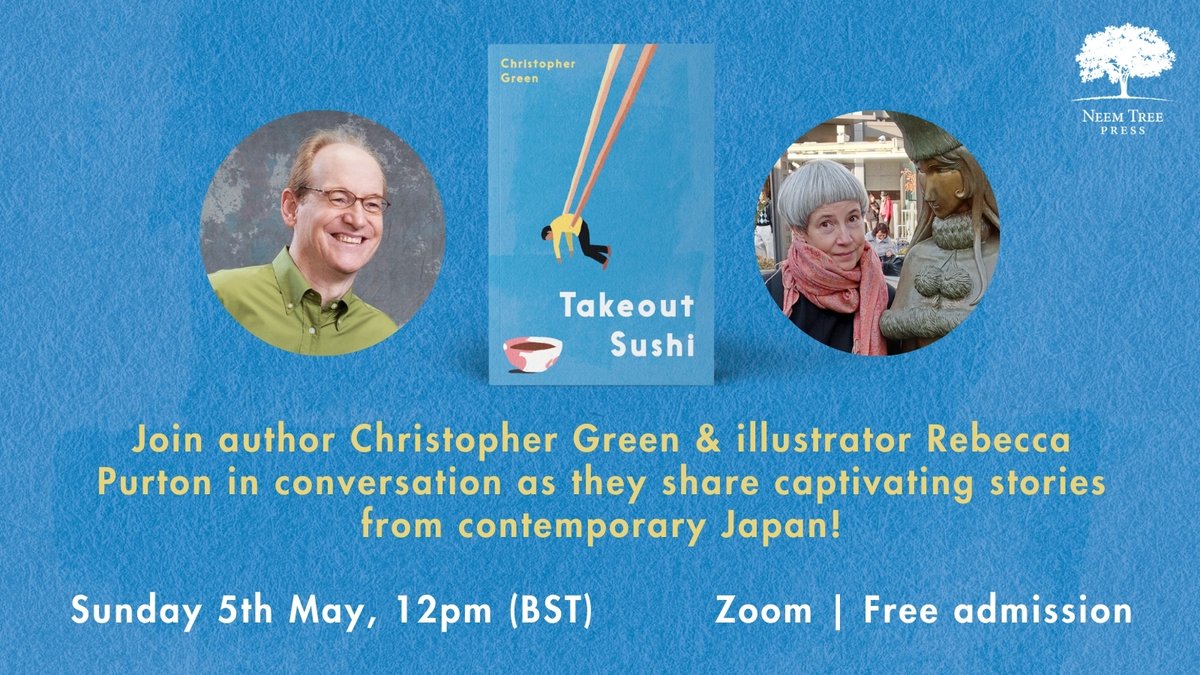 This Sunday, join #TakeoutSushi #author @green_in_japan & #illustrator Rebecca Purton in conversation at 12 PM BST as we dive into captivating & humorous stories from contemporary #Japan! 🍣🥢 Reserve your place for this FREE digital #event: eventbrite.co.uk/e/takeout-sush…

#BookTwitter