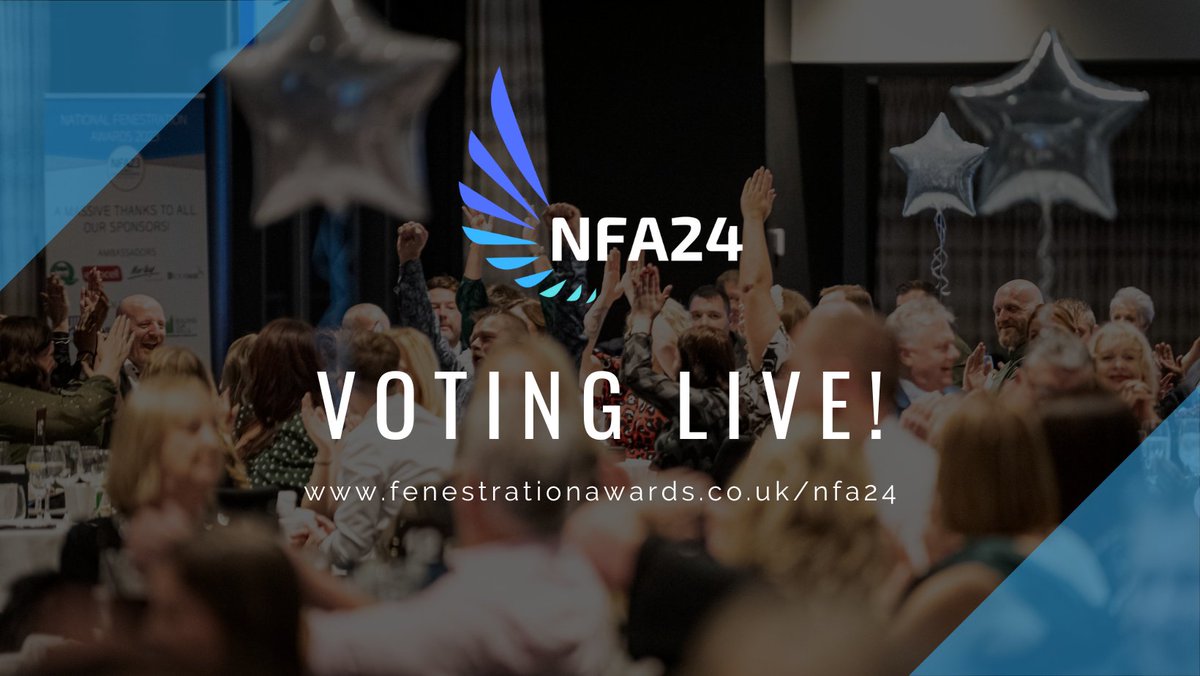 Voting in the 2024 National Fenestration Awards is now live! You can take part in the sector's biggest vote here: fenestrationawards.co.uk/nfa24/ #NFA24 #Awards #Fenestration