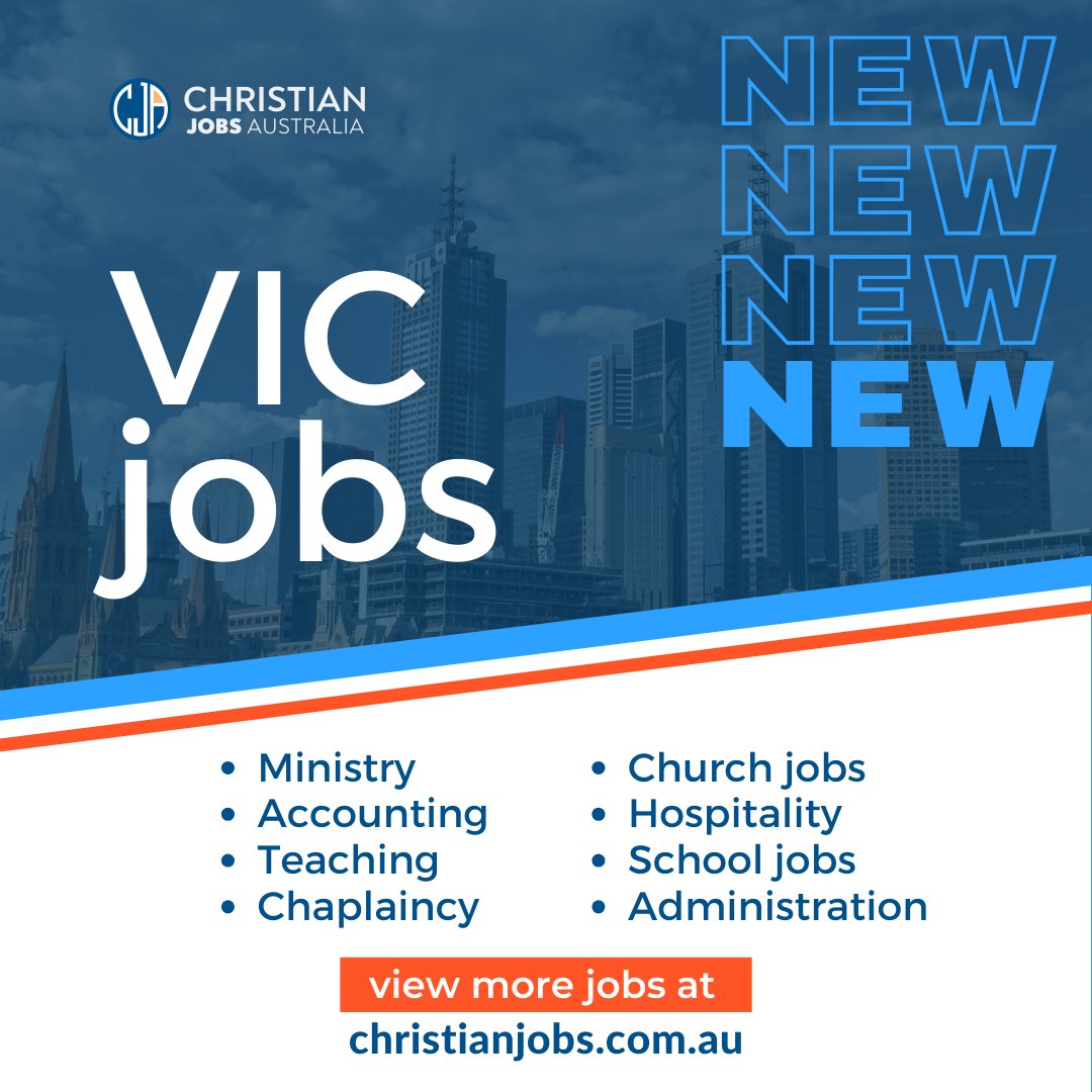 ⭐ NEW Jobs ⭐ View the latest Christian jobs in Victoria >>> ow.ly/7nZC50QefIN

#ChristianjobsAU #Christianjobsaustralia #ChristianJobs #christiancareers #aussiechristians #schooljobs #ethicaljobs #churchjobsaustralia #adminjobs #teachingjobs #churchjobs #Chaplaincy