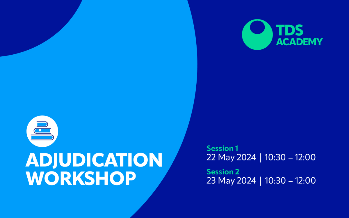 Don't miss the chance to sign up for TDS Academy's Adjudication Workshop! Join us in May to refine your skills and gain valuable insights. Secure your spot now! 🏡 📝ow.ly/a7BI50Ro9g8 #TDSAcademy #AdjudicationWorkshop #PropertyManagement